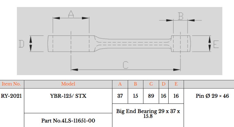 CONNECTING ROD KIT TTR125 YAMAHA thumbnail 2