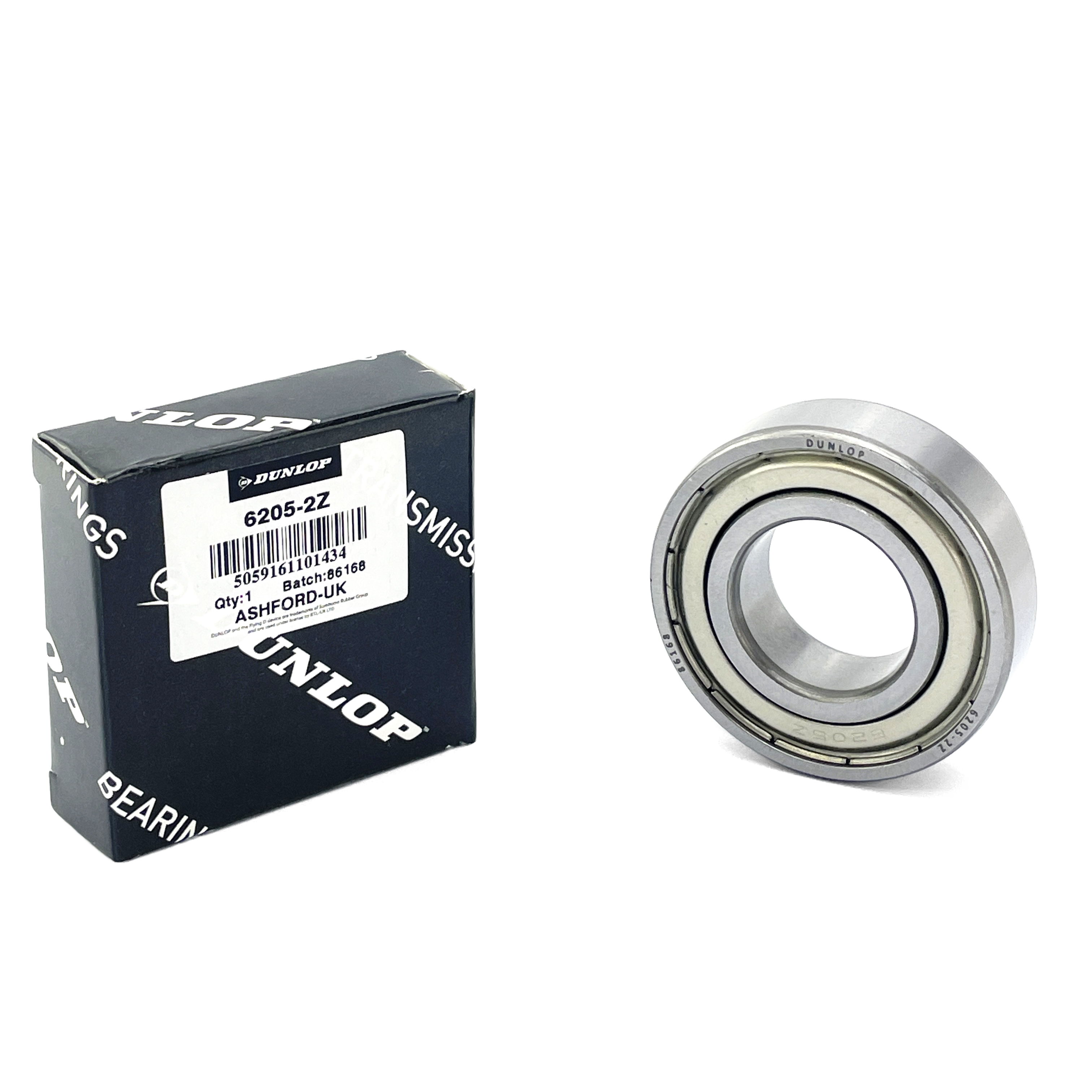 BEARING 6205 2Z DUNLOP 25x52x15 SIZE SHELL SEALED EACH 9-12-1001-1 thumbnail 2