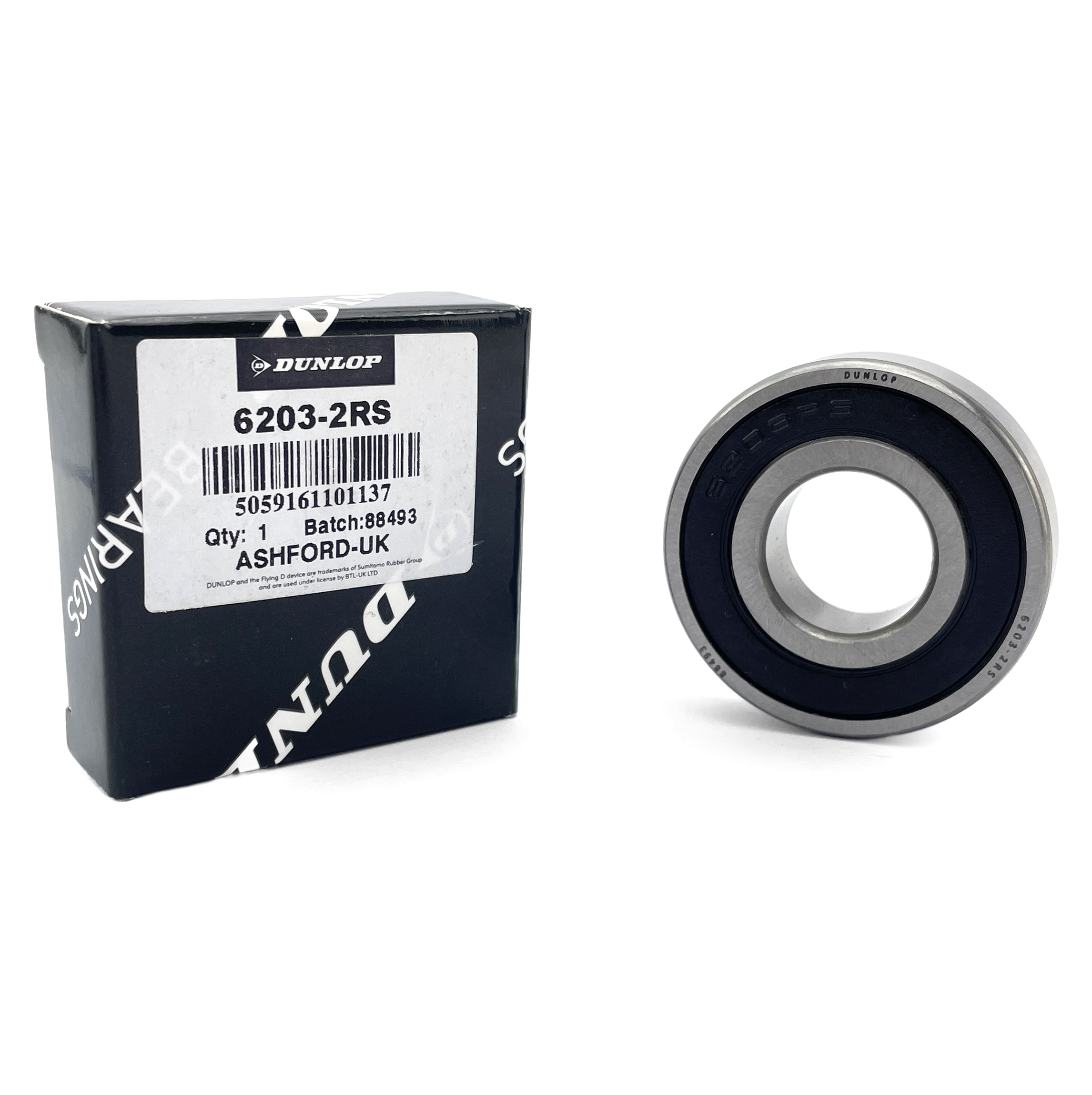 BEARING 6203 2RS DUNLOP 17x40x12 SIZE SEALED EACH thumbnail 2