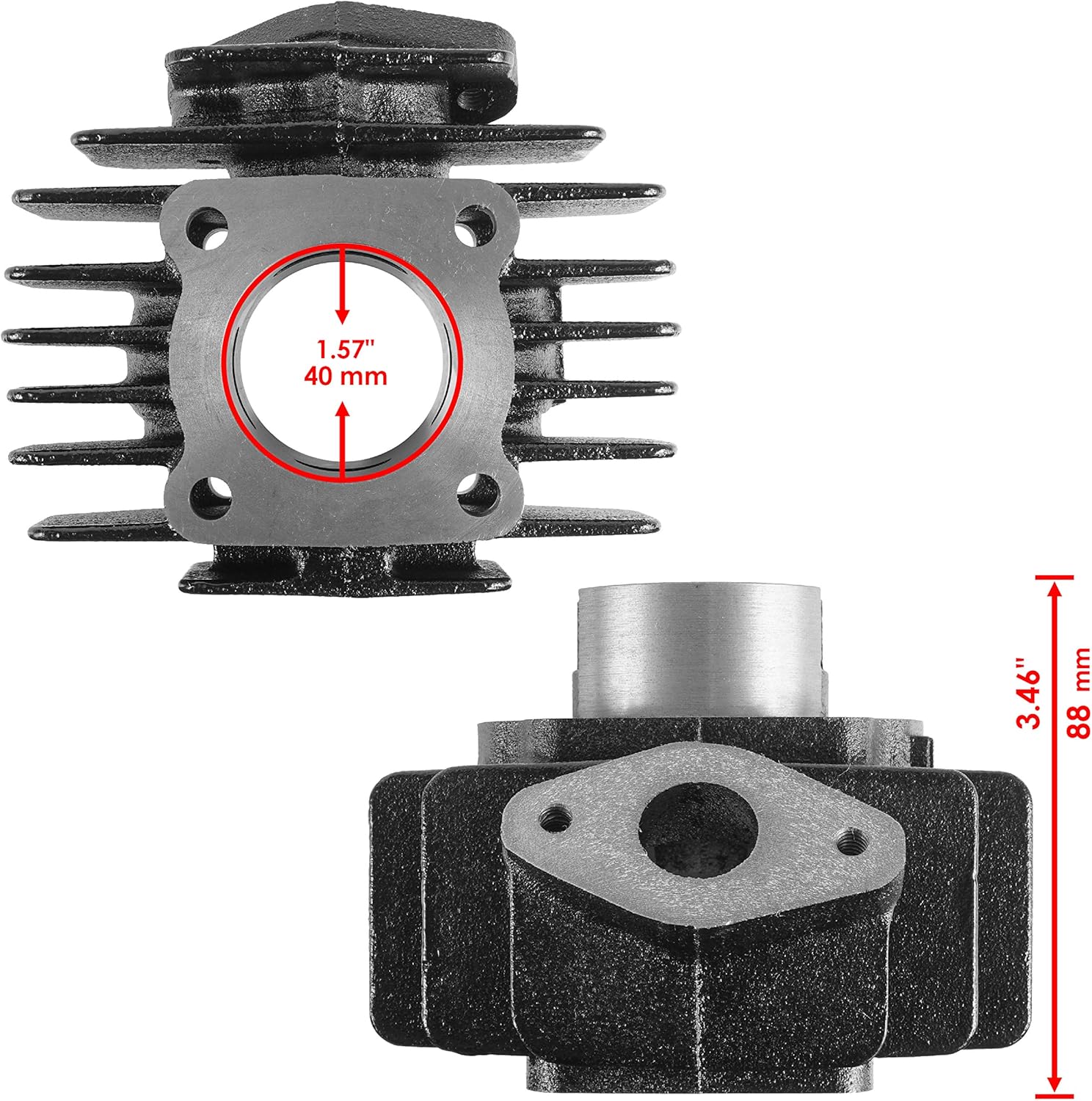 CYLINDER KIT WITH HEAD 40.00mm YAMAHA 1981 - 2022 PW50 4J2-11311-00-00-00-00 thumbnail 2