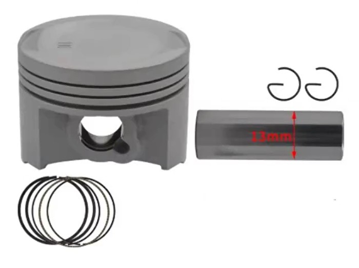 PISTON KIT 52.9mm 0.5 O/S HONDA CBF125 SDH125-51 WH125-7 WH125-8 13mm PIN image 1