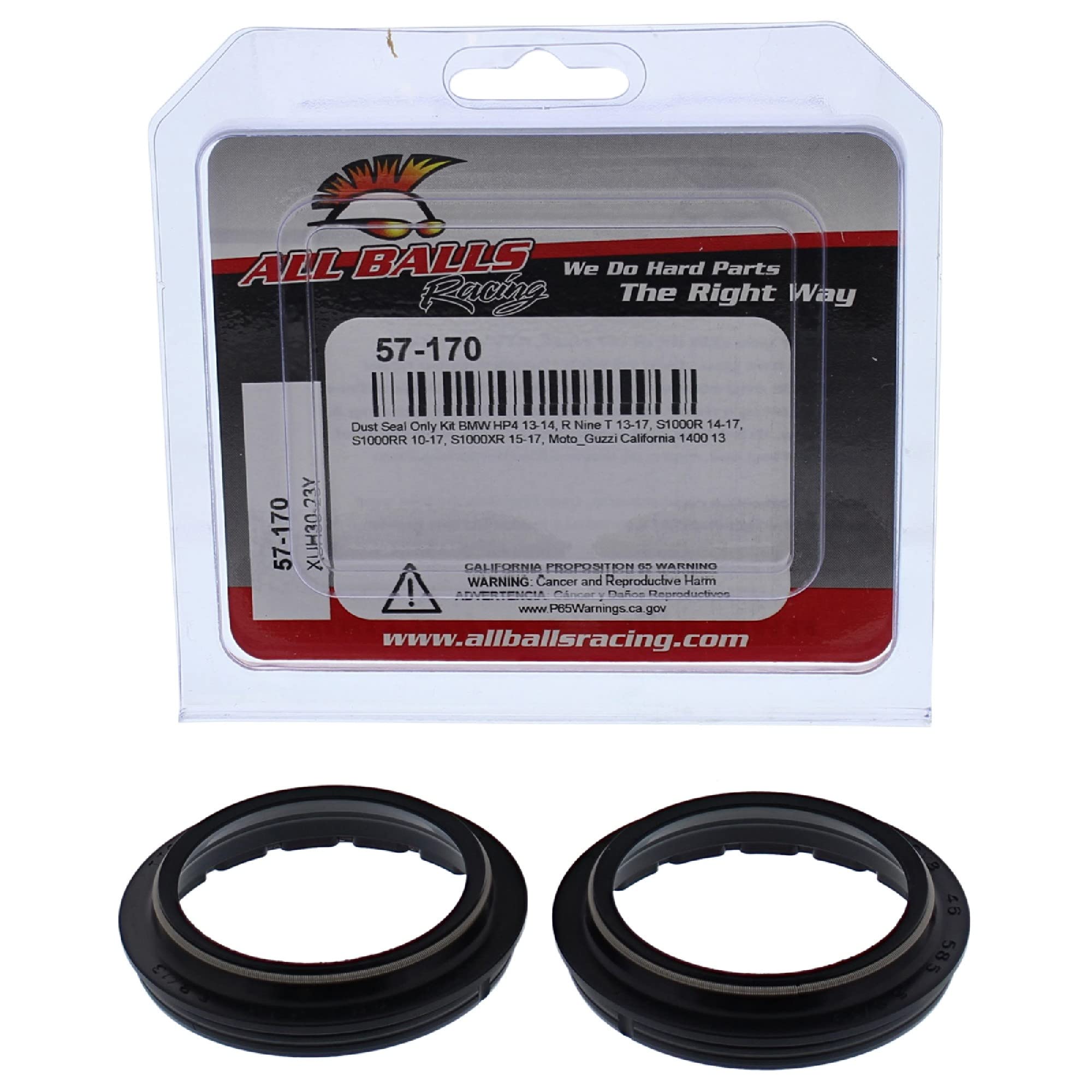 FORK DUST SEAL SET ALLBALLS, ALLBALLS 57-170 DUST SEAL KIT image 1