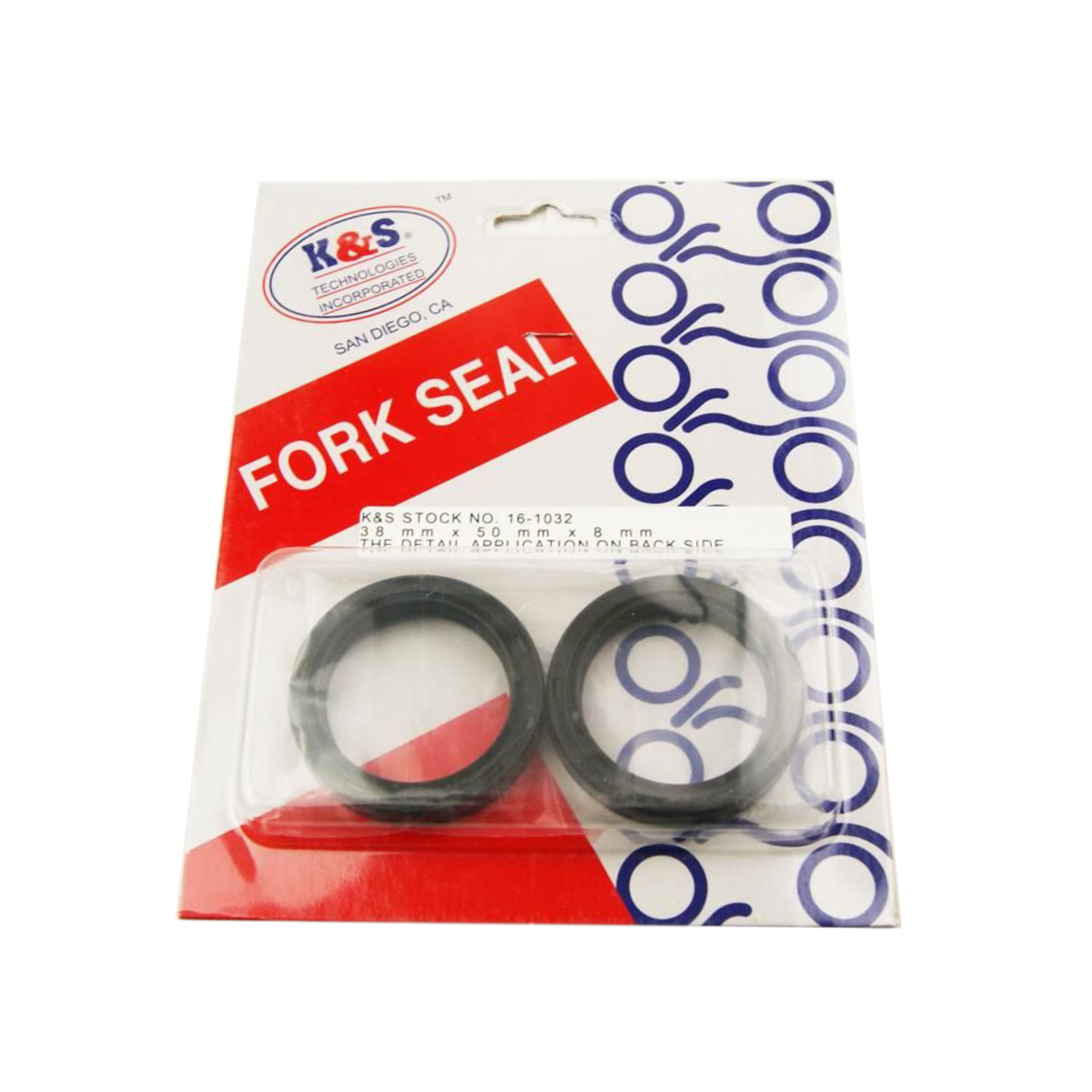 FORK OIL SEAL SET 38x50x8, K&S 16-1032 image 1