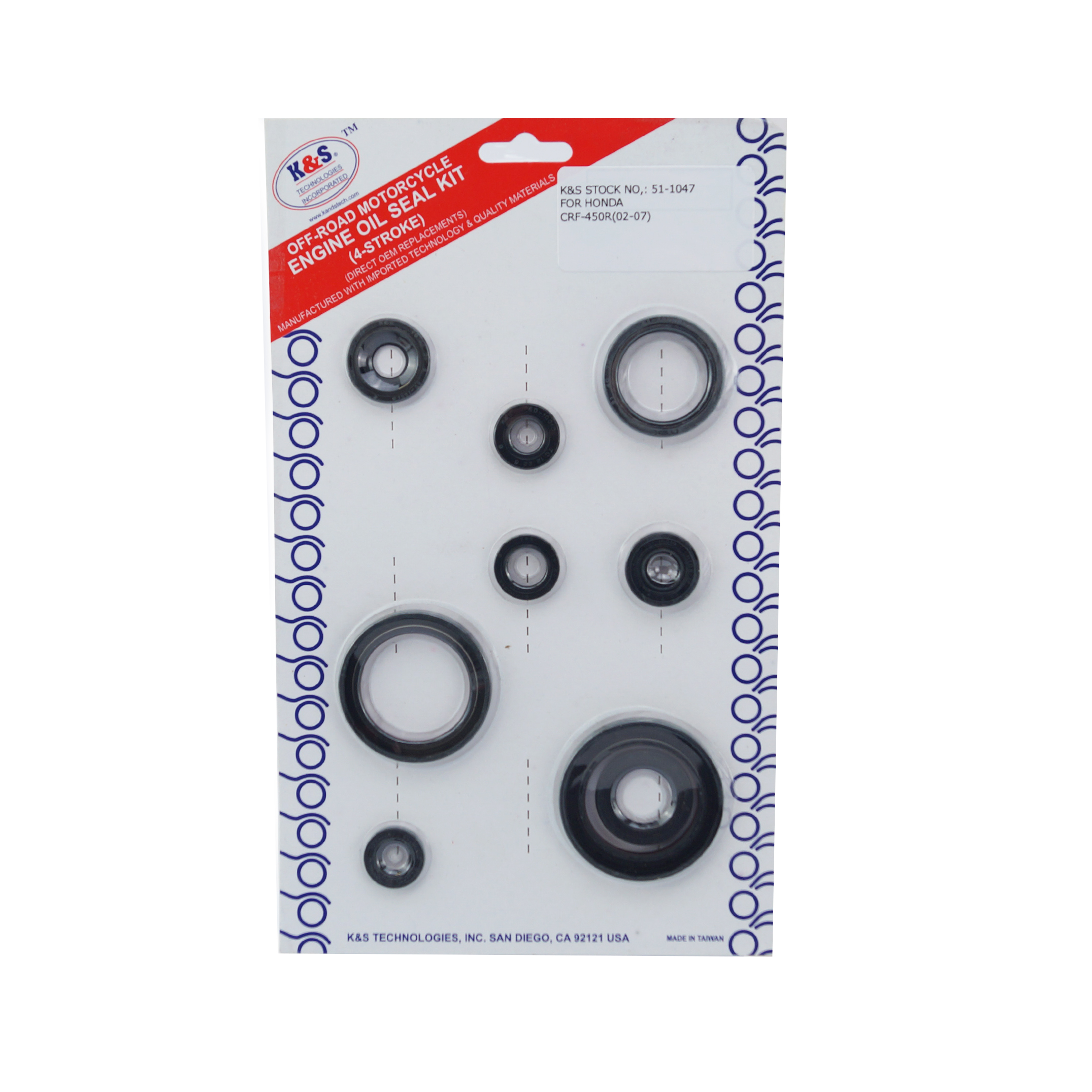 OIL SEAL SET 02-07 CRF450, K&S 51-1047 HONDA