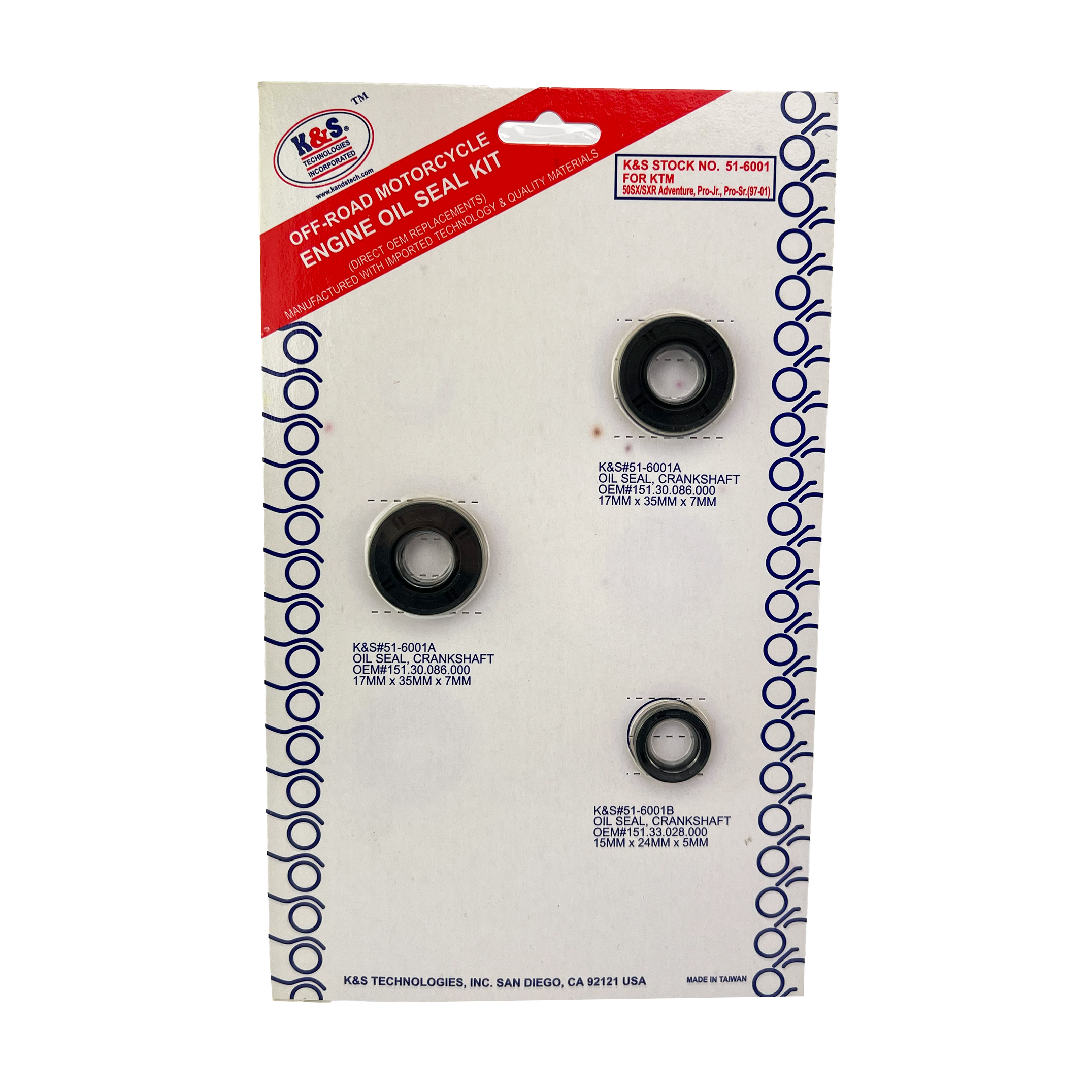 OIL SEAL SET 97-01 50 KTM 3pcs image 1