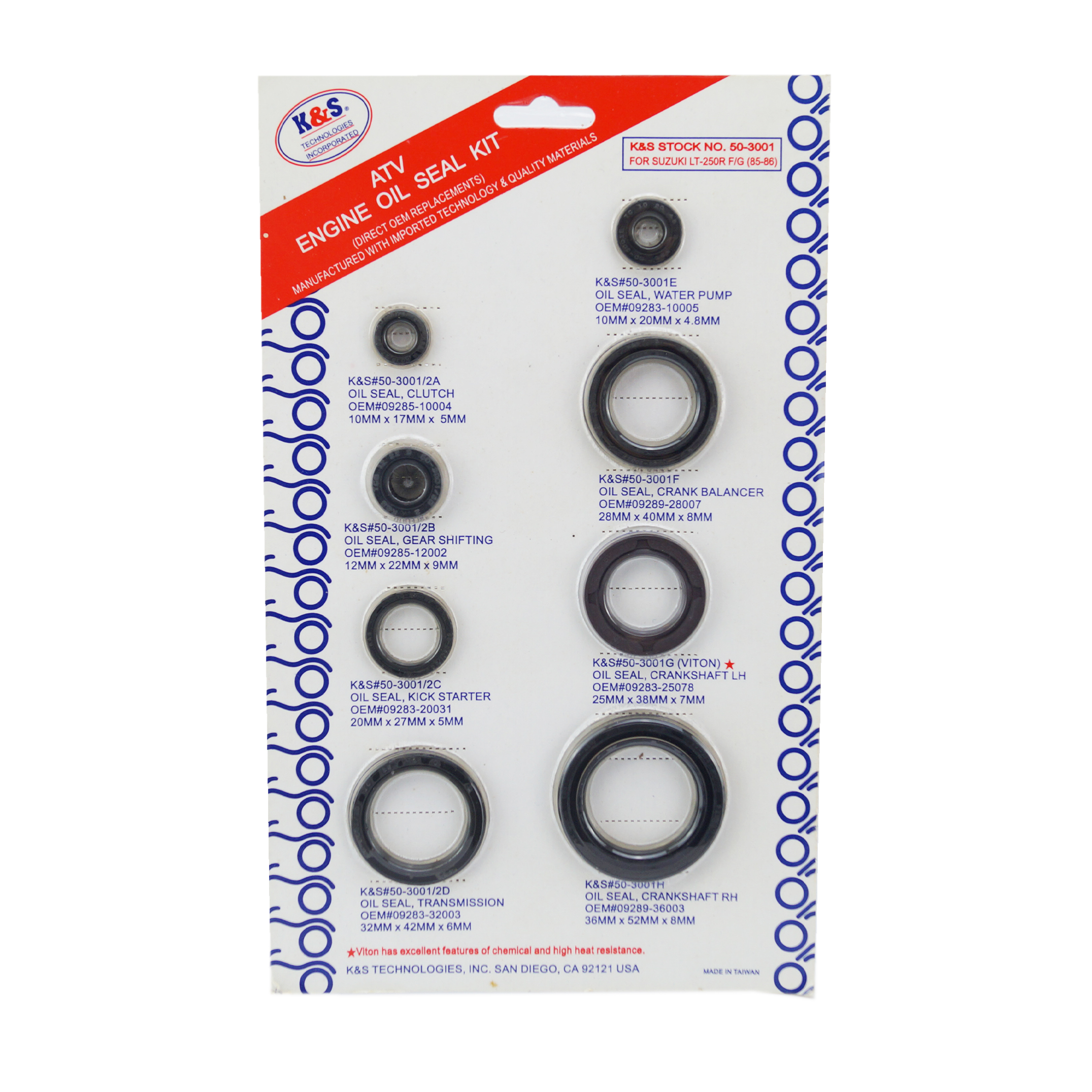 OIL SEAL SET 85-86 LT250 image 1