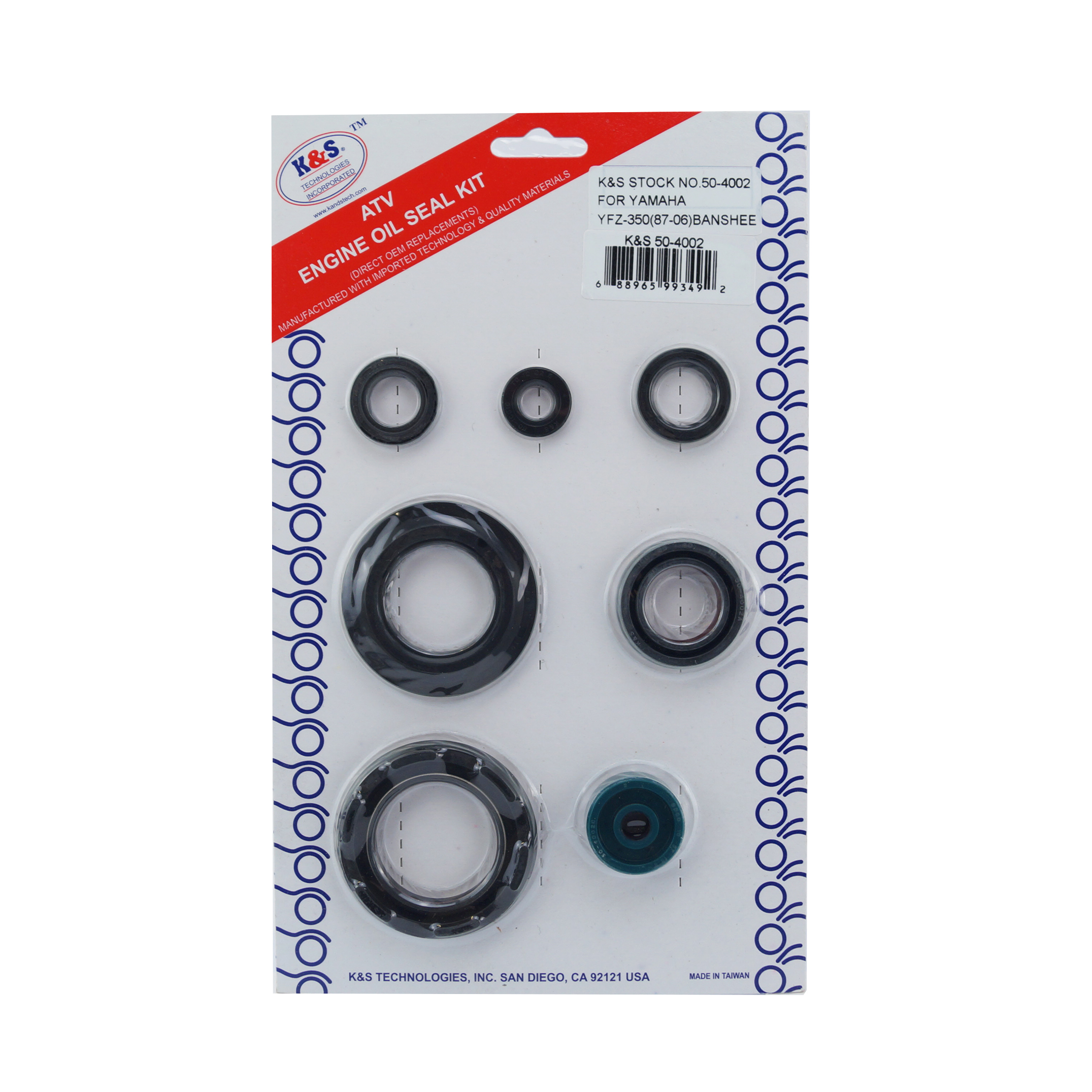 OIL SEAL SET 87-06 YFZ350 K&S 50-4002, 50-4002