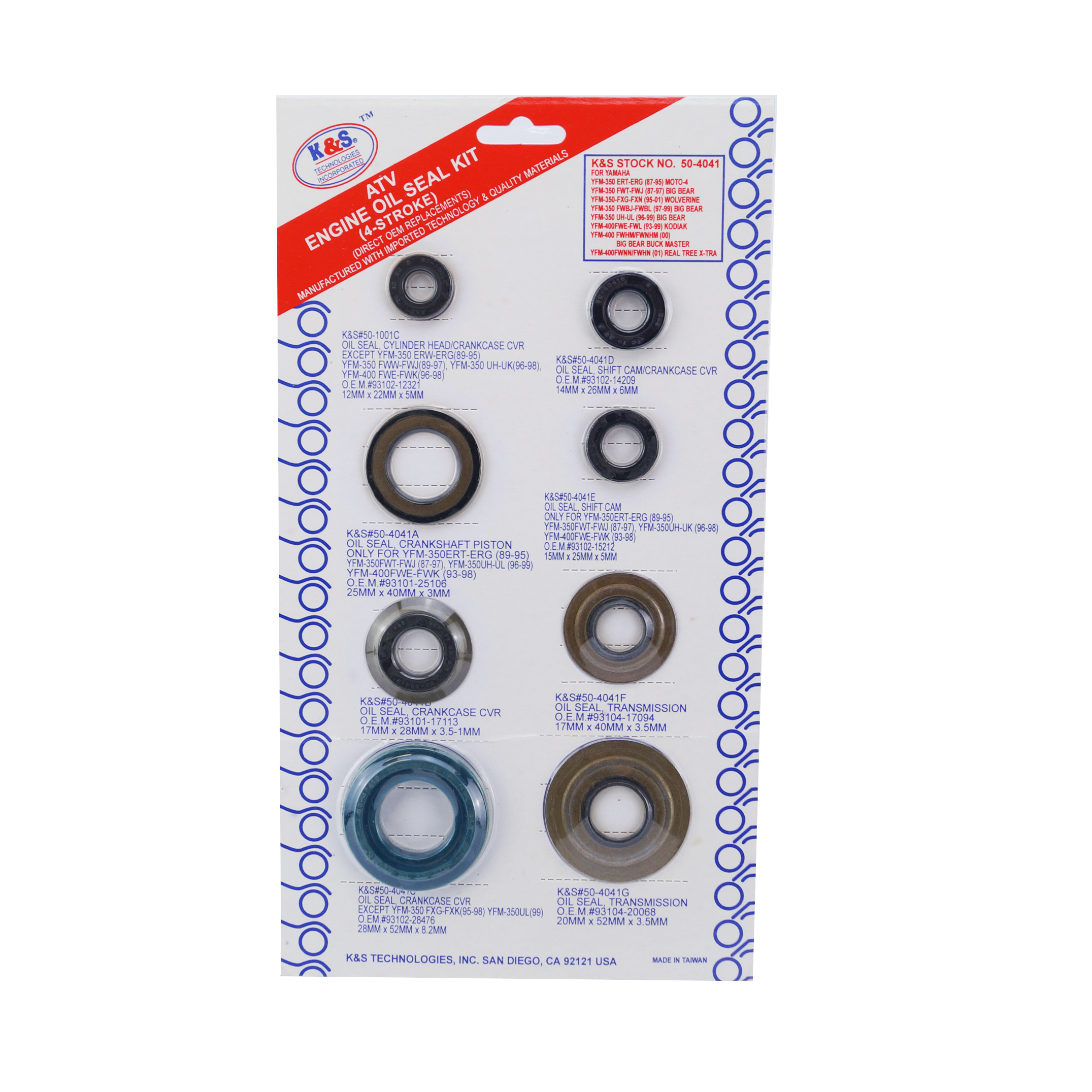 OIL SEAL SET YFM350 YFM400 KS 50-4041