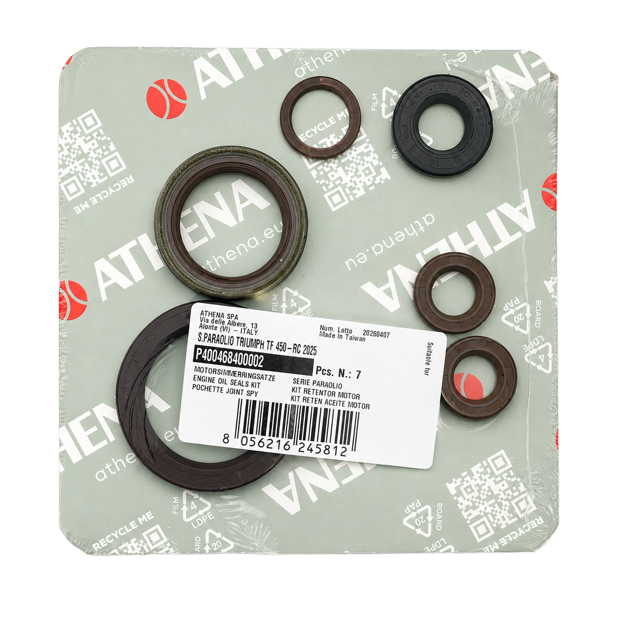 ENGINE OIL SEAL SET TRIUMPH TF 450 ATHENA P400468400002 thumbnail 2