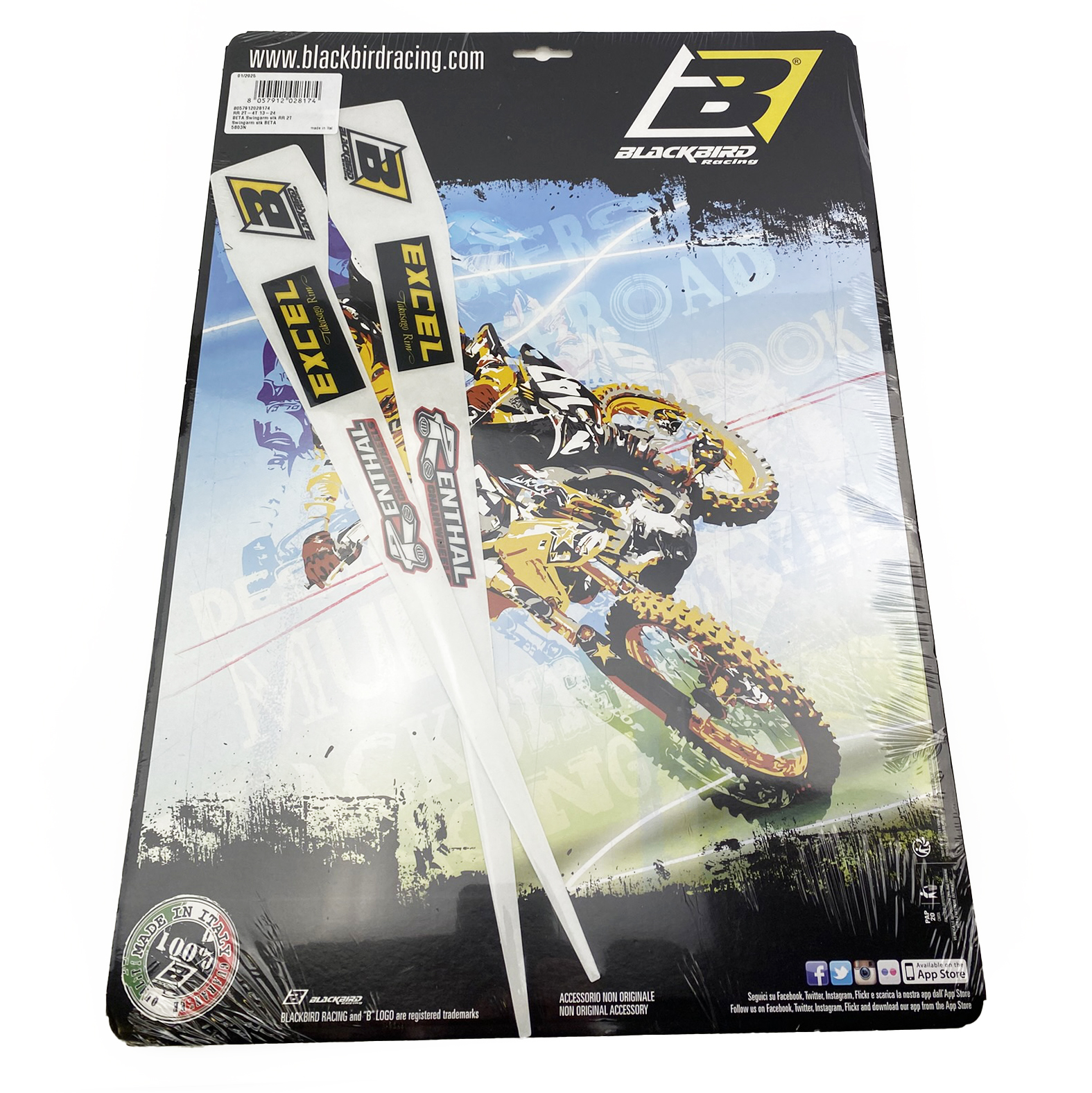 BETA RR 2T-4T 2013-25, SWINGARM DECALS, BLACKBIRD 5B03N thumbnail 2