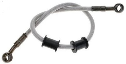 HOSE KIT UNIVERSAL 23.60 600mm SILVER HYDRAULIC BRAIDED BRAKE HOSE LINE image 1