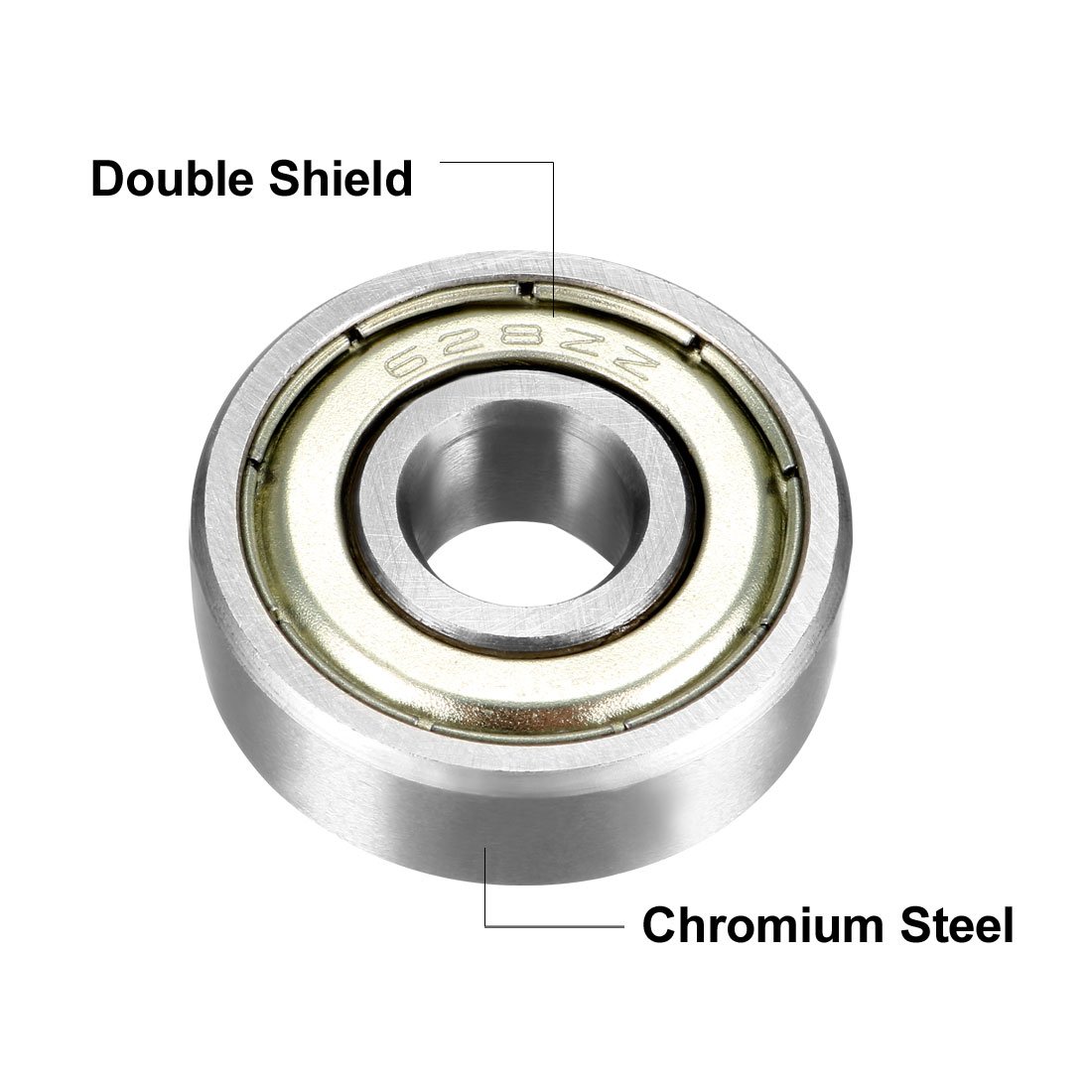 BEARING 628 ZZ DIRT RACING SIZE 8x24x8 CHROME STEEL EACH image 1