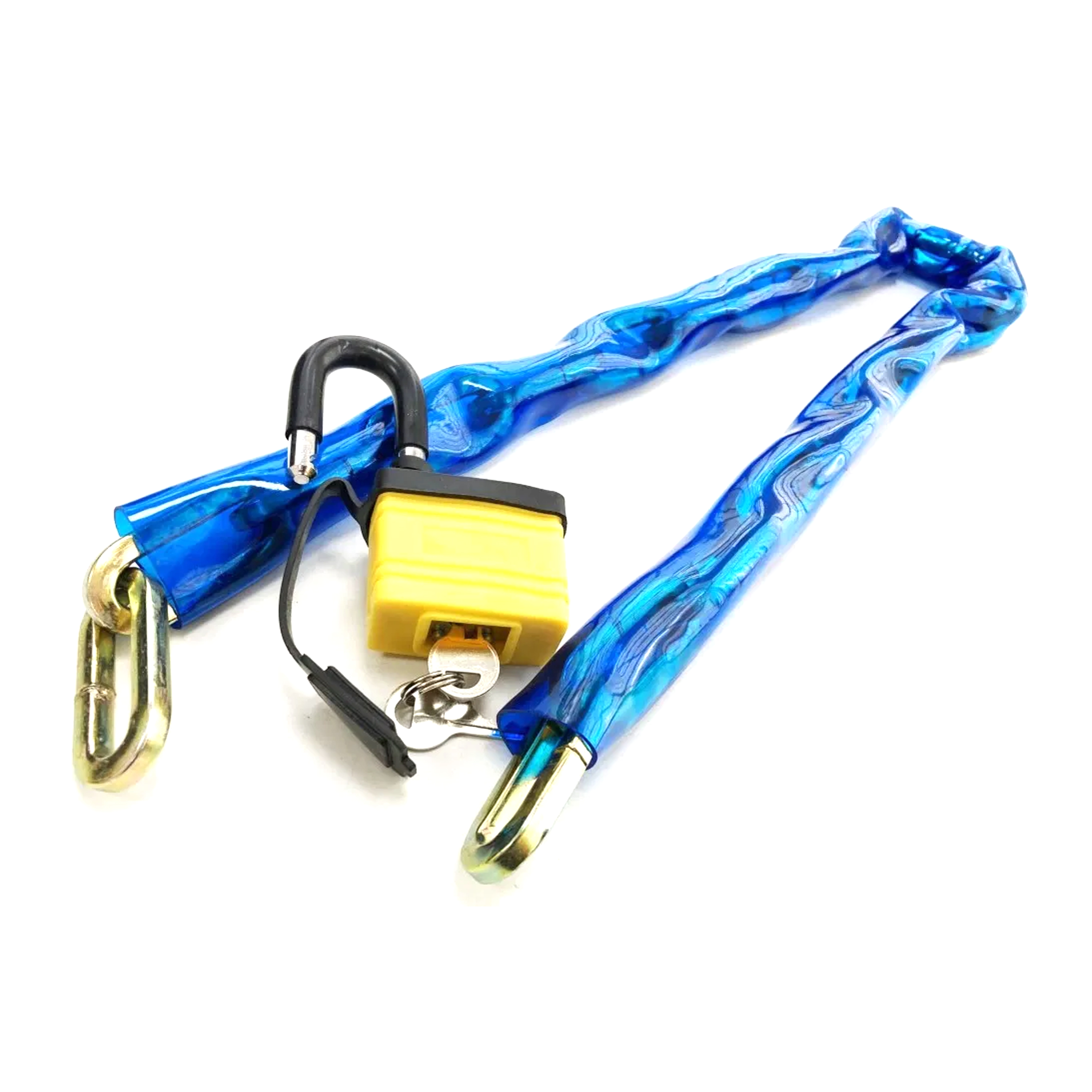 CHAIN PVC 1m x 8mm WITH 50mm LAMINATED PADLOCK - TOOLZONE KDPLK071 thumbnail 4