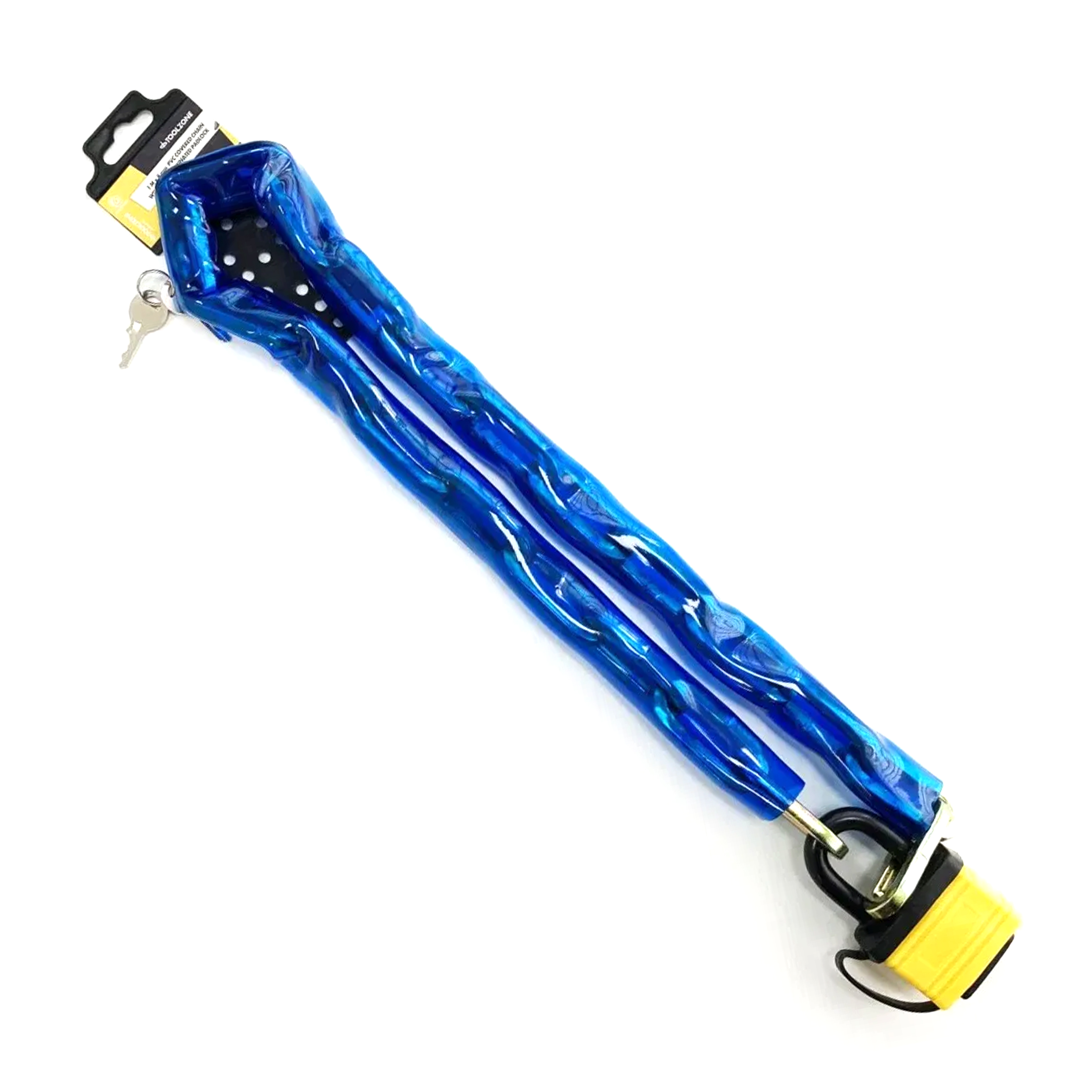 CHAIN PVC 1m x 8mm WITH 50mm LAMINATED PADLOCK - TOOLZONE KDPLK071 thumbnail 2