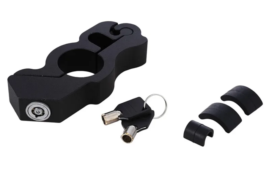 CNC ALUMINIUM HANDLEBAR GRIP LEVER LOCK – BLACK– ANTI THEFT SAFETY DEVICE thumbnail 3