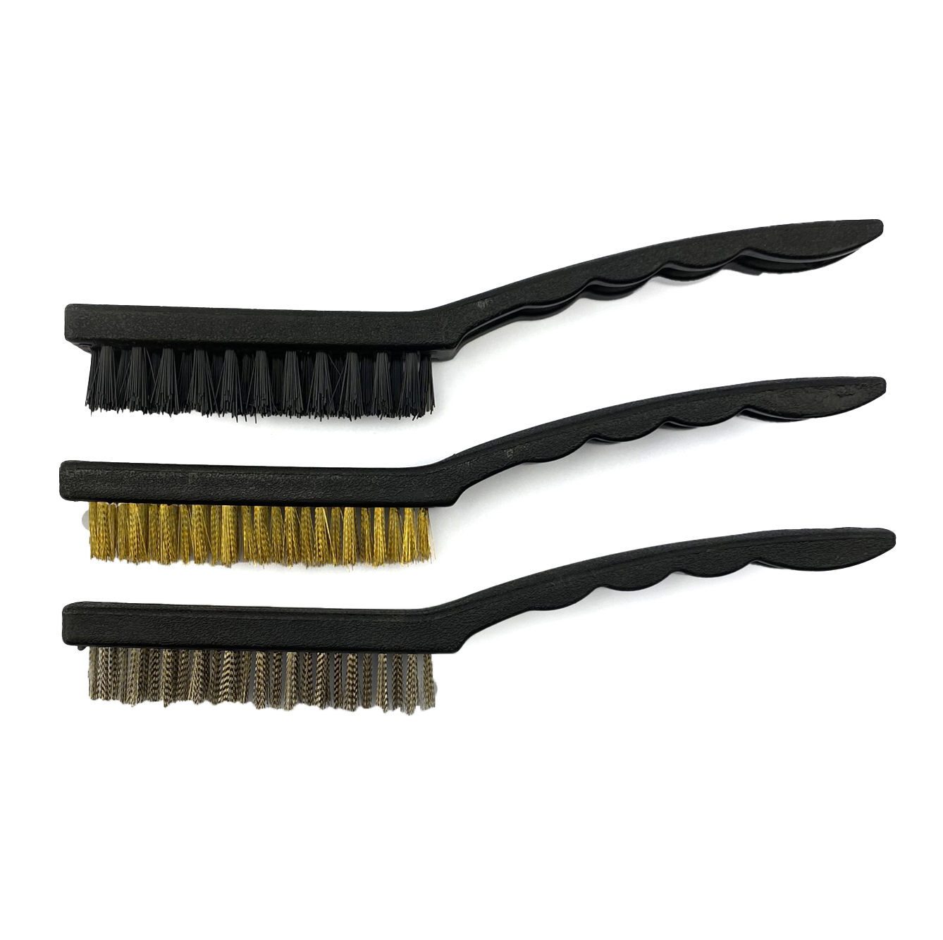 BRISTLE BRUSH SET 3PC 9 ASSORTED BRASS NYLON STEEL - TOOLZONE KDPBR050 thumbnail 3