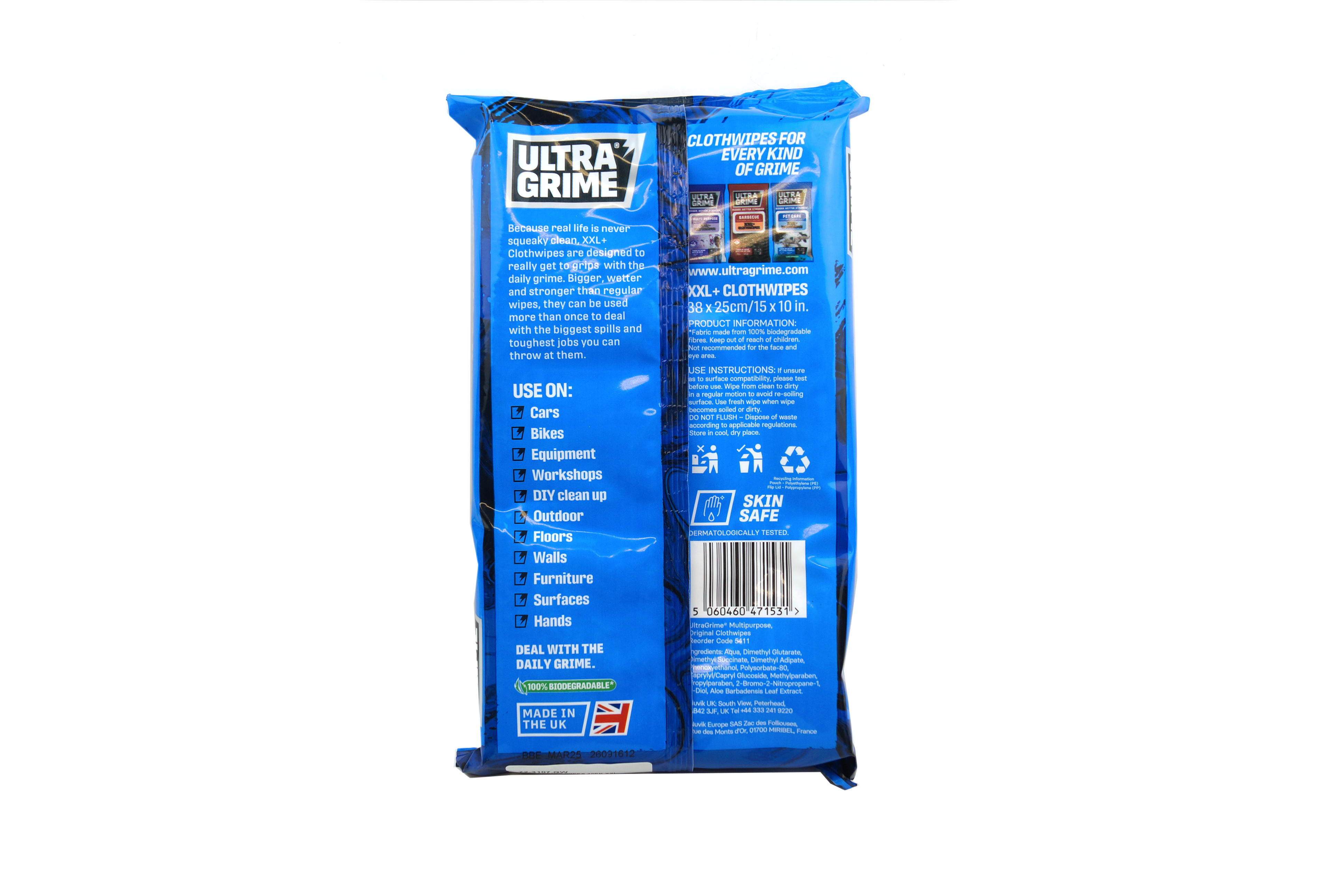 ULTRAGRIME WIPES 40PK XXL, Multi-Purpose Original Clothwipes 40pk, 2931138CM x 25CM HAND WIPES thumbnail 2