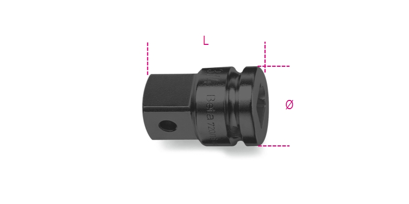 Impact Adaptor, 1/2 Female to 3/4 Male Drives, 44mm Length - Beta Tools 720/16 image 1