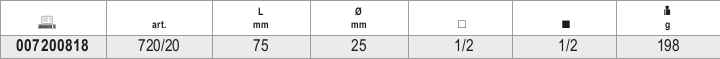 1/2 Drive Impact Extension Bar, 75mm Length - Beta Tools 720/20 thumbnail 2