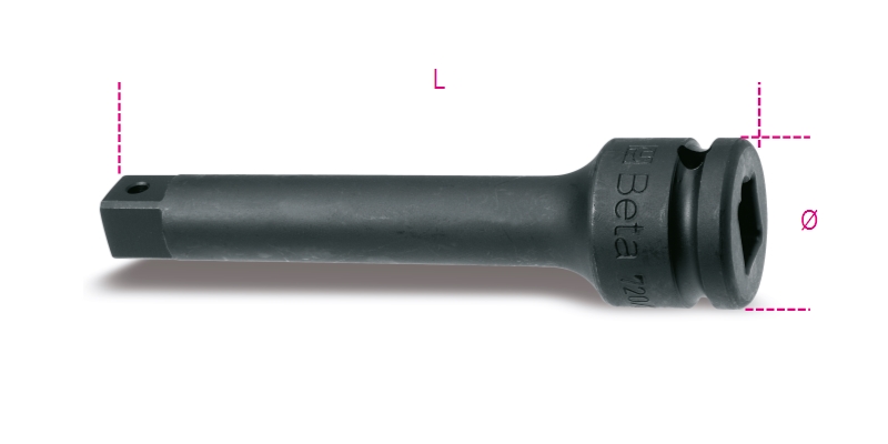 1/2 Drive Impact Extension Bar, 125mm Length - Beta Tools 720/21 image 1