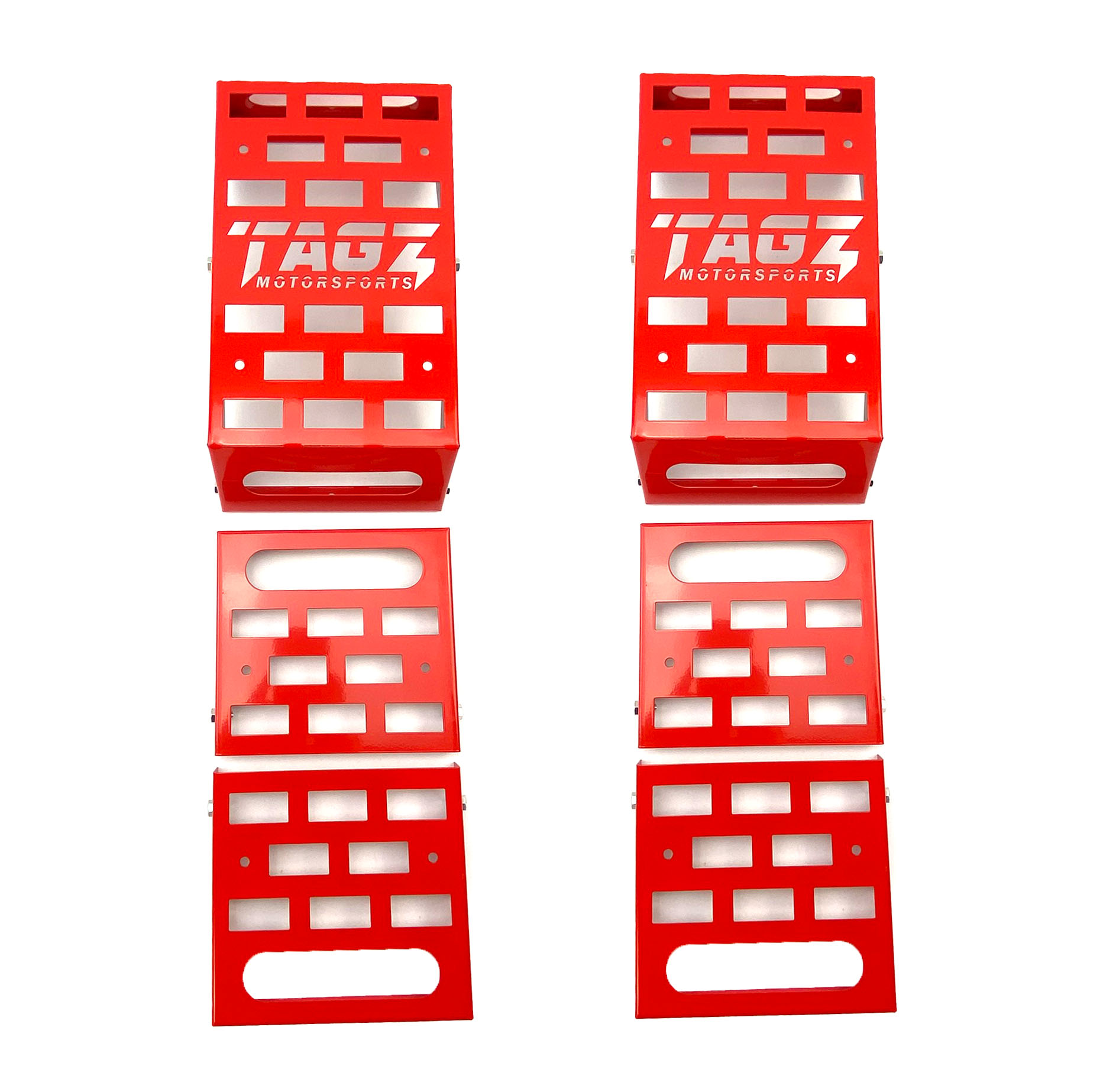 UNIVERSAL STARTING BLOCKS RED LIGHTWEIGHT STEEL ADJUSTABLE 80 – 190mm TAG-Z thumbnail 5