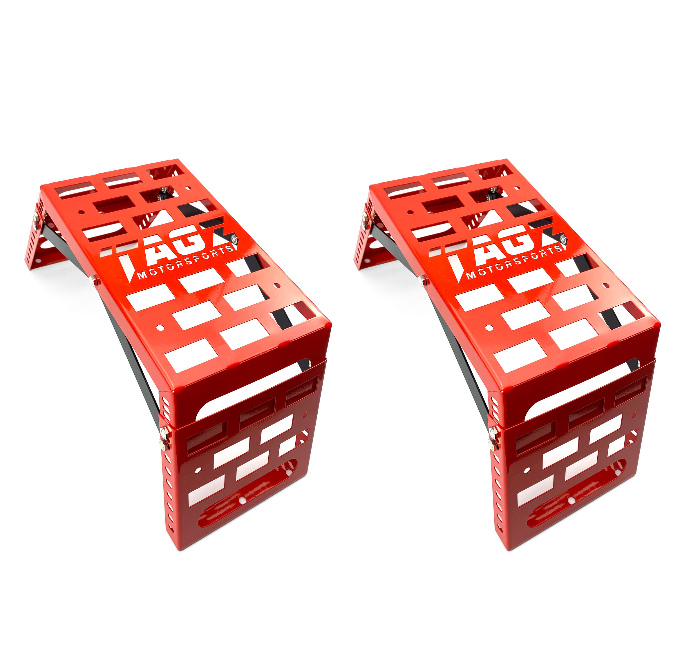 UNIVERSAL STARTING BLOCKS RED LIGHTWEIGHT STEEL ADJUSTABLE 80 – 190mm TAG-Z image 1