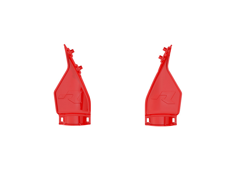 REP. TRIPLE CLAMP PROTECTORS 24-25 GAS GAS RED, FOR FRONT PLATE, RTECH R-PRTPIARG0924 image 1