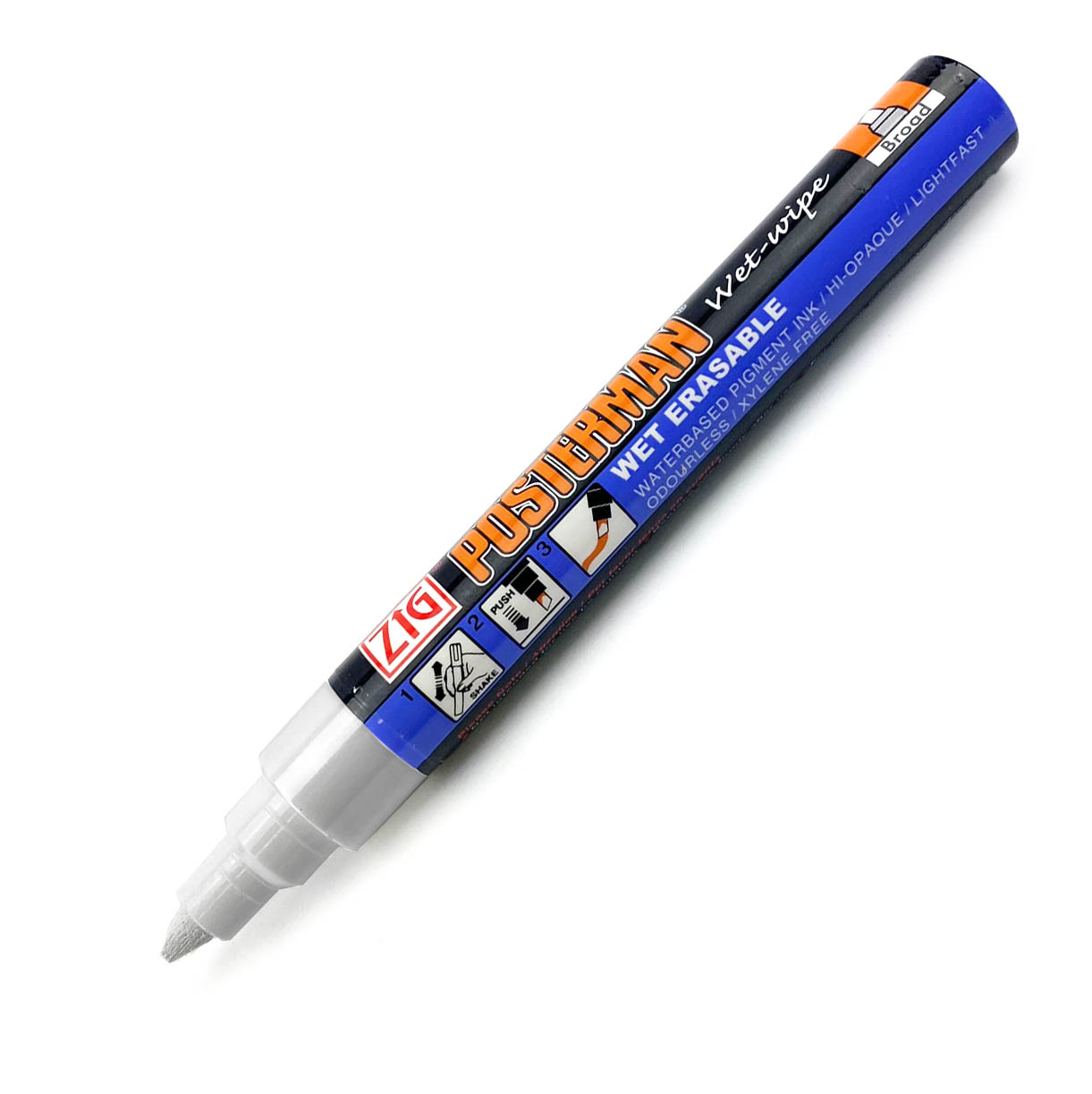 WET WIPE PEN - PAINT PEN - CHISEL TIP - WHITE thumbnail 2