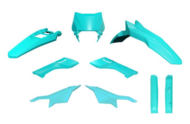 PLASTIC KIT 6PCS SURRON ULTRA BEE 23-24, AQUAMARINE GREEN, RTECH R-KITSUR-VA0-624 image 1