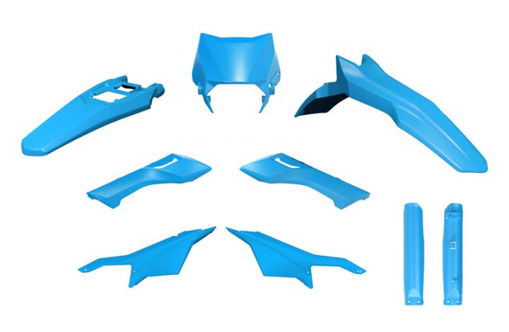 PLASTIC KIT 6PCS SURRON ULTRA BEE 23-24, LIGHT BLUE, RTECH R-KITSUR-AZ0-624 image 1