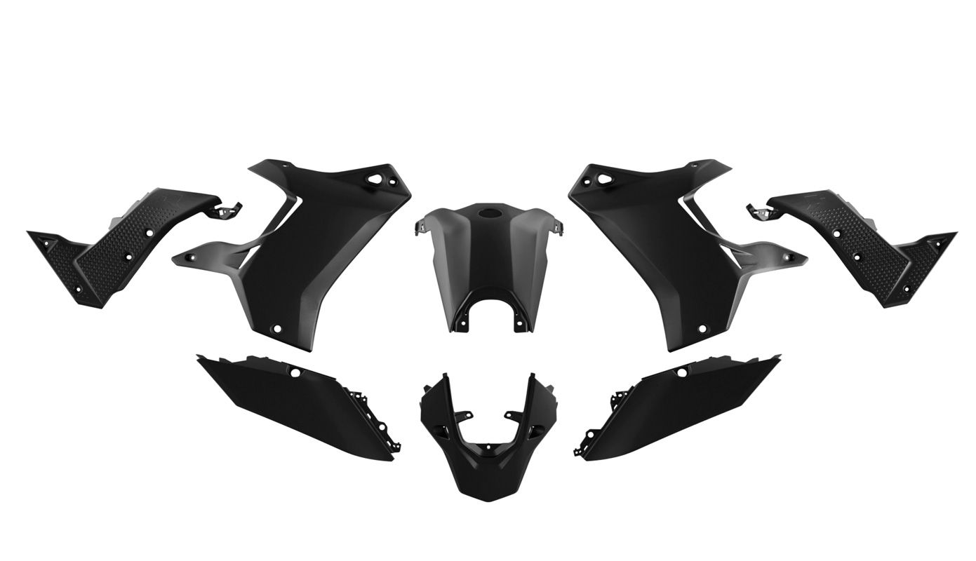 PLASTIC KIT YAMAHA T7 19-24, BLACK, RTECH R-KITT70-NR0-024 image 1