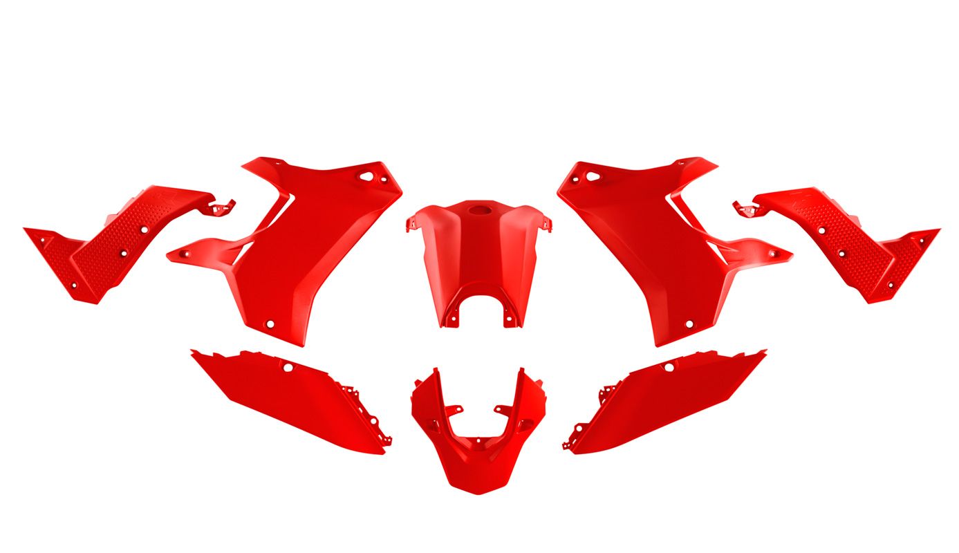 PLASTIC KIT YAMAHA T7 19-24, RED, RTECH R-KITT70-RS0-024 image 1