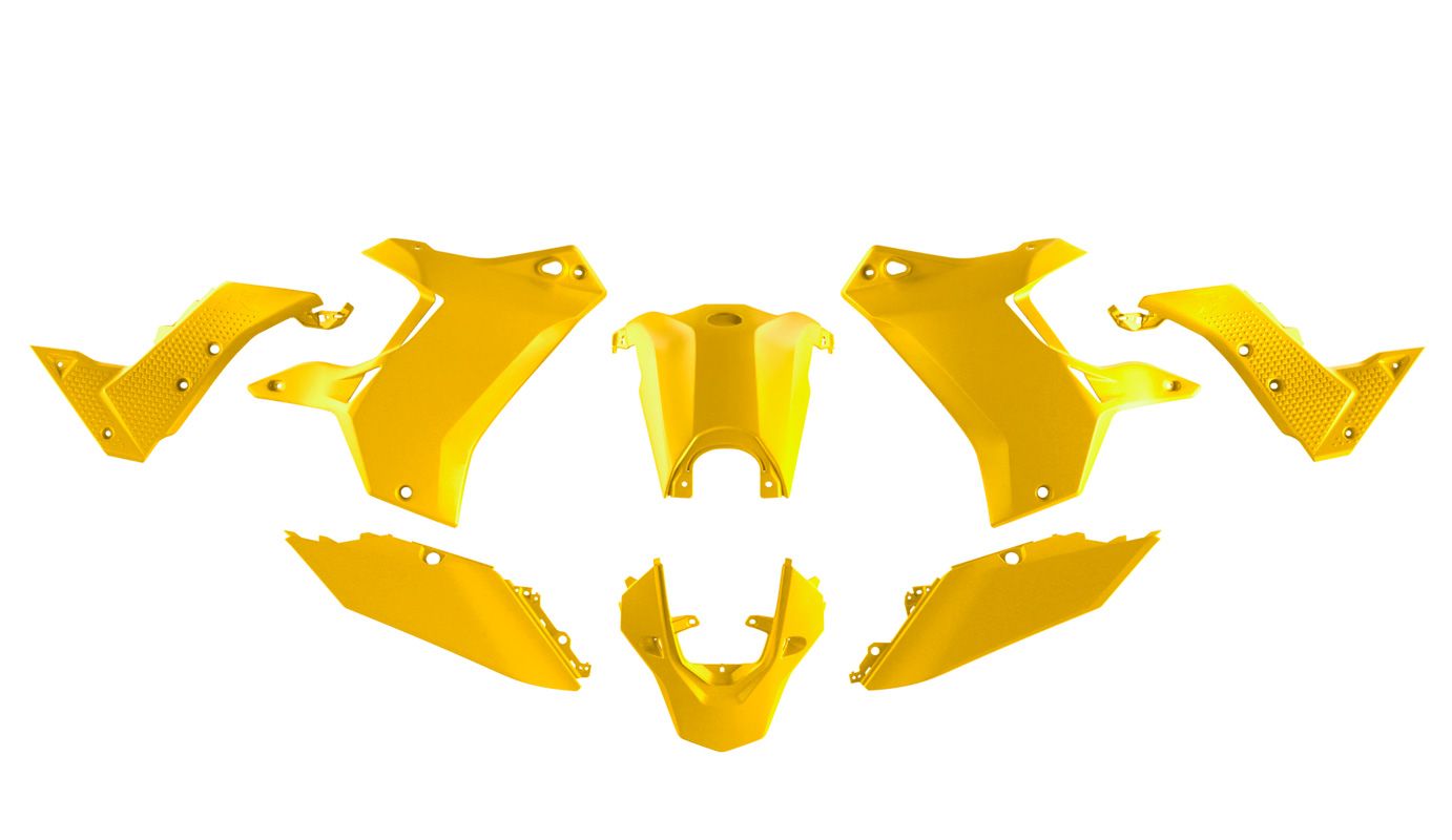 PLASTIC KIT YAMAHA T7 19-24, YZ YELLOW, RTECH R-KITT70-GY0-024 image 1