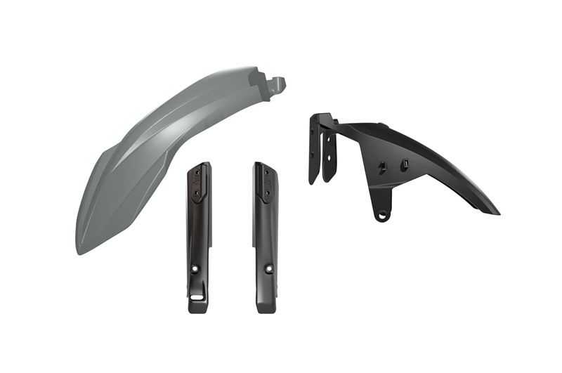 FRONT FENDER & FORK GUARD KIT 3PCS YAMAHA T7 700 R-TECH GREY & BLACK R-KITT7F-GR0-024 image 1