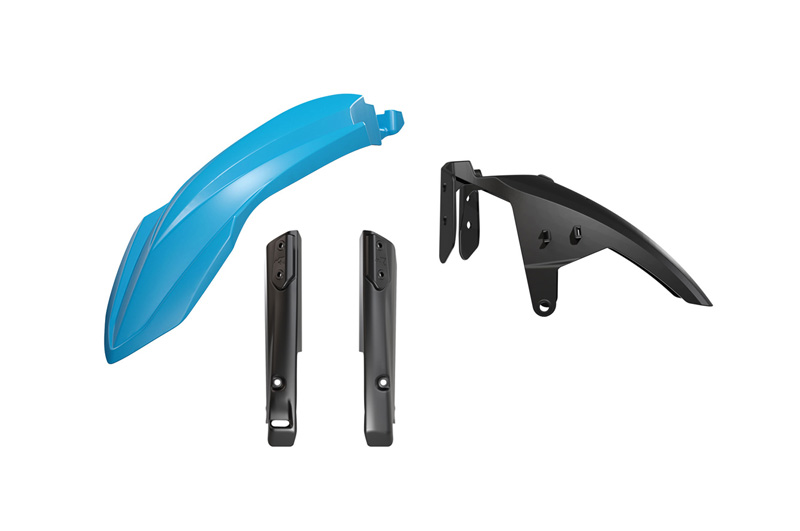 FRONT FENDER & FORK GUARD KIT 3PCS YAMAHA T7 700 R-TECH LIGHT BLUE & BLACK R-KITT7F-AZ0-024 image 1