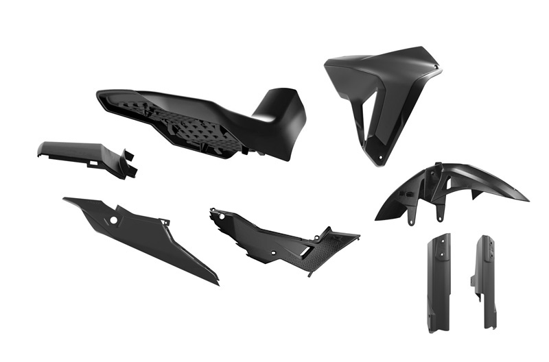 PLASTIC KIT WITH SEAT TRANSALP 750 R-TECH BLACK R-KITALP-NR0-024 image 1