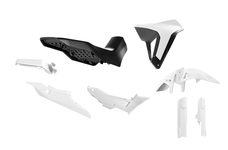 PLASTIC KIT WITH SEAT TRANSALP 750 R-TECH WHITE BLACK R-KITALP-BN0-024 image 1