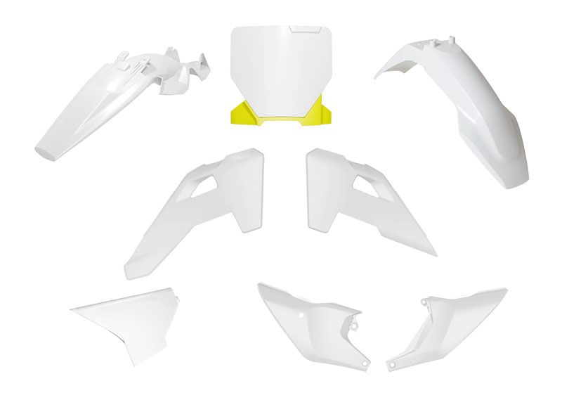 PLASTIC KIT 6PC HUSQVARNA TC 85 2025-2026 R-TECH WHITE YELLOW R-KITHSQ-OEM-885 image 1