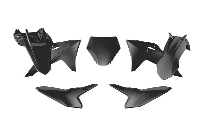 PLASTIC KIT 5PC GASGAS MC50 2024-2025 R-TECH BLACK R-KITGAS-NR0-050 image 1
