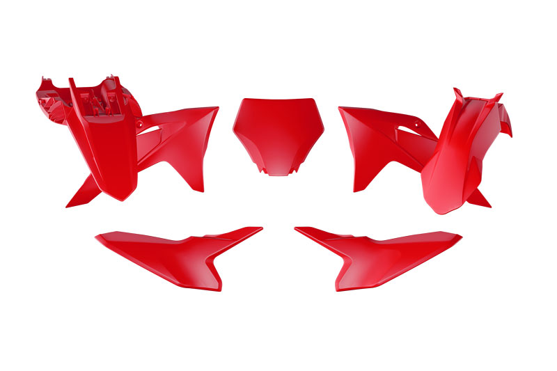 PLASTIC KIT 5PC GASGAS MC50 2024-2025 R-TECH RED R-KITGAS-RG0-050 image 1