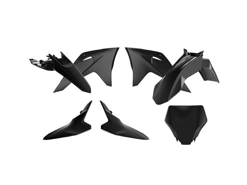 PLASTIC KIT 5PC GASGAS MC65 2024-2025 R-TECH BLACK R-KITGAS-NR0-065 image 1