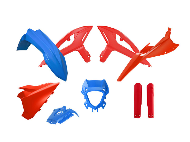 PLASTIC KIT BETA RR X-PRO RACE 2025, R-TECH R-KITBET-OEM-385 8PCS BLUE RED image 1