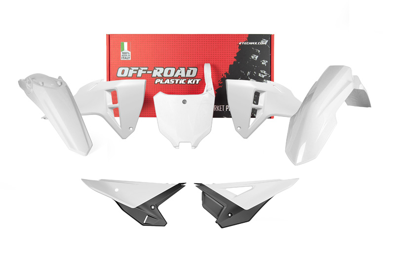 PLASTIC KIT 5PCS HONDA CRF 250/450 2025, R-TECH R-KITCRF-BN0-625 WHITE BLACK image 1