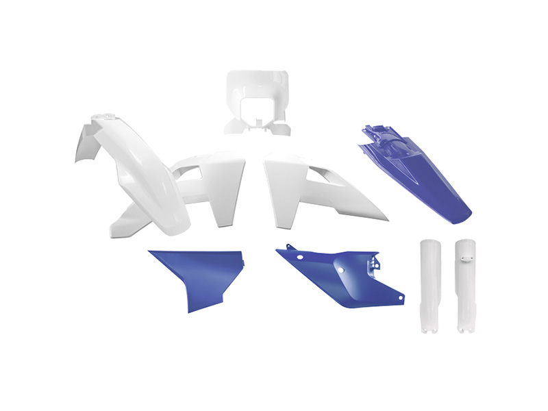 PLASTIC KIT 8PCS HUSQVARNA TE/FE 2025 HERITAGE, R-TECH R-KITHSQ-NES-844, WHITE, HUSQVARNA BLUE image 1
