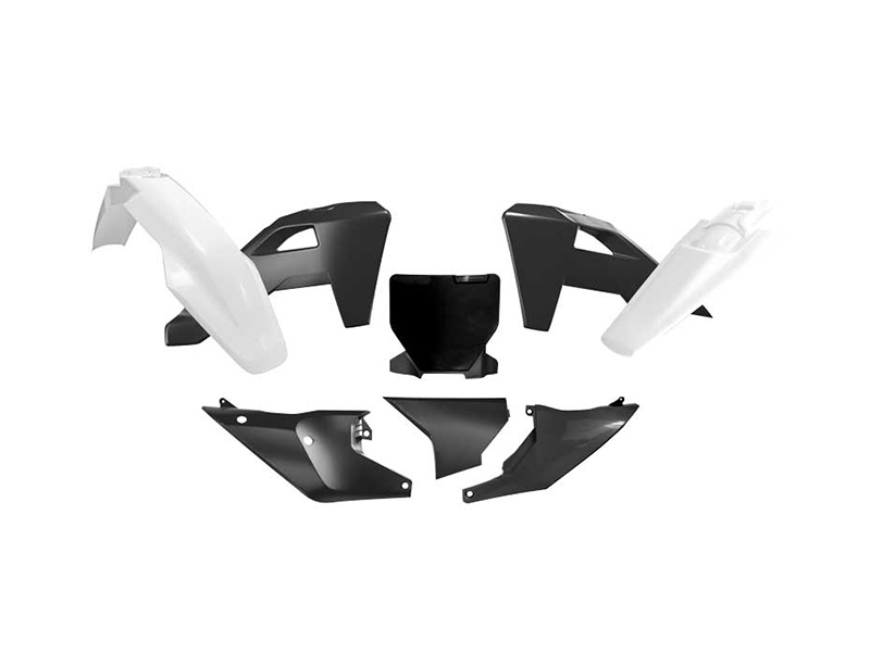 PLASTIC KIT 6PCS HUSQVARNA TC/FC/TX/FX 2025-26, R-TECH R-KITHSQ-NR1-525 BLACK WHITE image 1