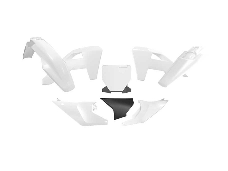 PLASTIC KIT 6PCS HUSQVARNA TC/FC/TX/FX 2025-26, R-TECH R-KITHSQ-BN1-525 WHITE BLACK image 1