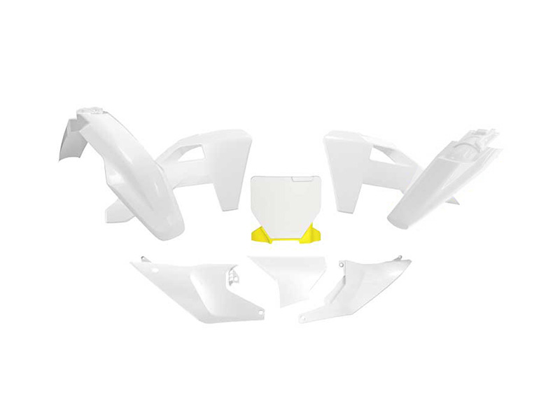 PLASTIC KIT 6PCS HUSQVARNA TC/FC/TX/FX 2025-26, R-TECH R-KITHSQ-OEM-525 WHITE HSQ YELLOW image 1