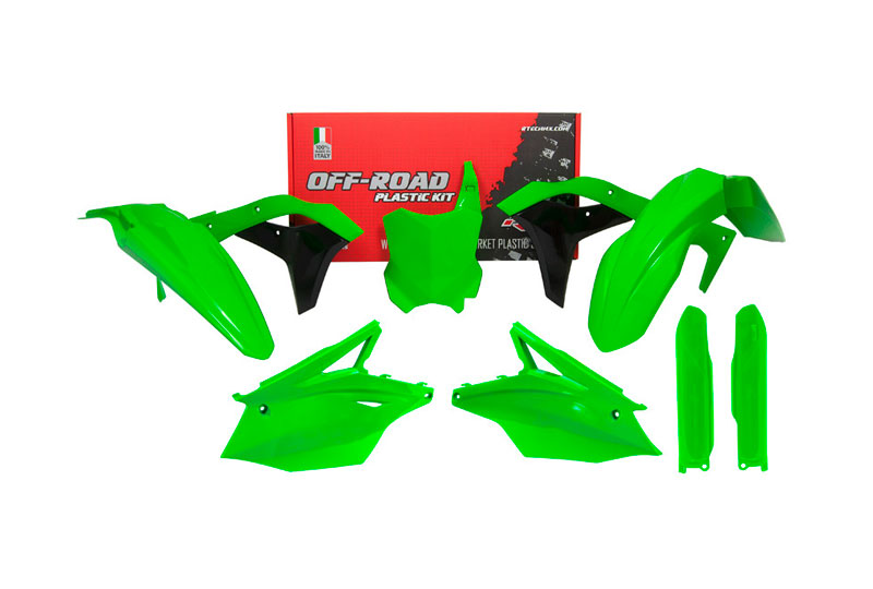 PLASTIC KIT/6 2017-2020 KX250F NEON GREEN RTECH R-KITKXF-VF0-519 image 1