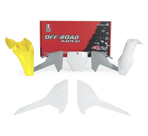 PLASTIC KIT/5 17-23 TC65, WHITE/GREY/HSQ LEMON YELLOW, RTECH R-KITHSQ-OEM-565 image 1