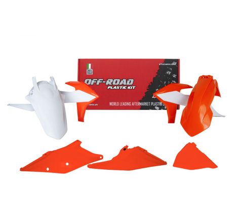 PLASTIC KIT/5 2020-23 EXC/EXC-F OEM 2023, ORANGE/WHITE RTECH R-KITKTM-OEM-433 image 1